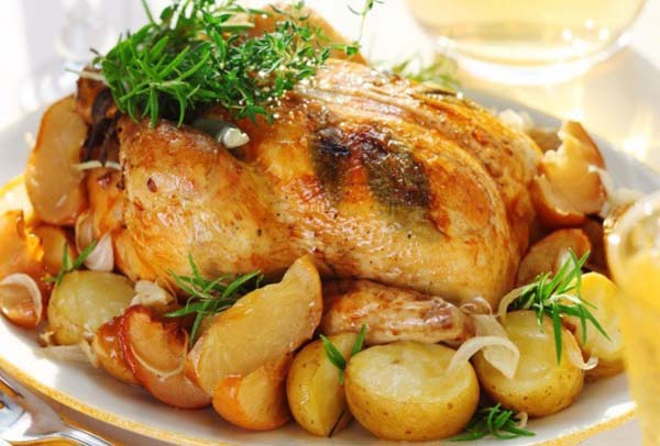 рецепт запекания в духовке курицы с картошкой в