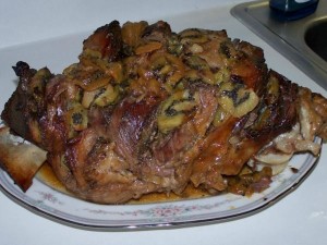 Мясо с киви в духовке